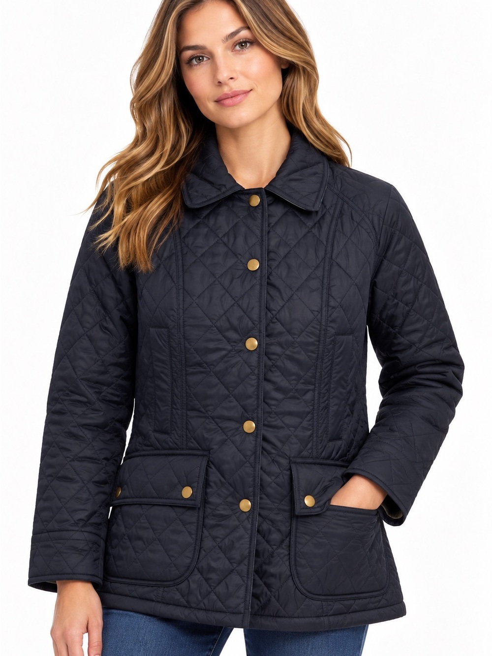 Barbour Navy Beadnell Quilted jacket $295